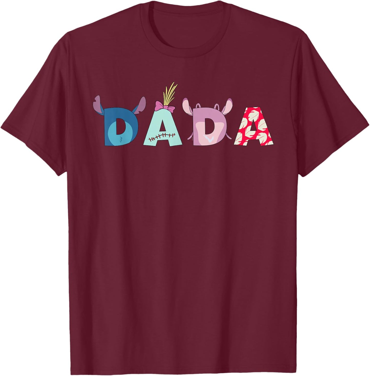 Disney Lilo & Stitch Dada Father's Day Birthday Family Trip T-Shirt - T-Shirt | Maroon