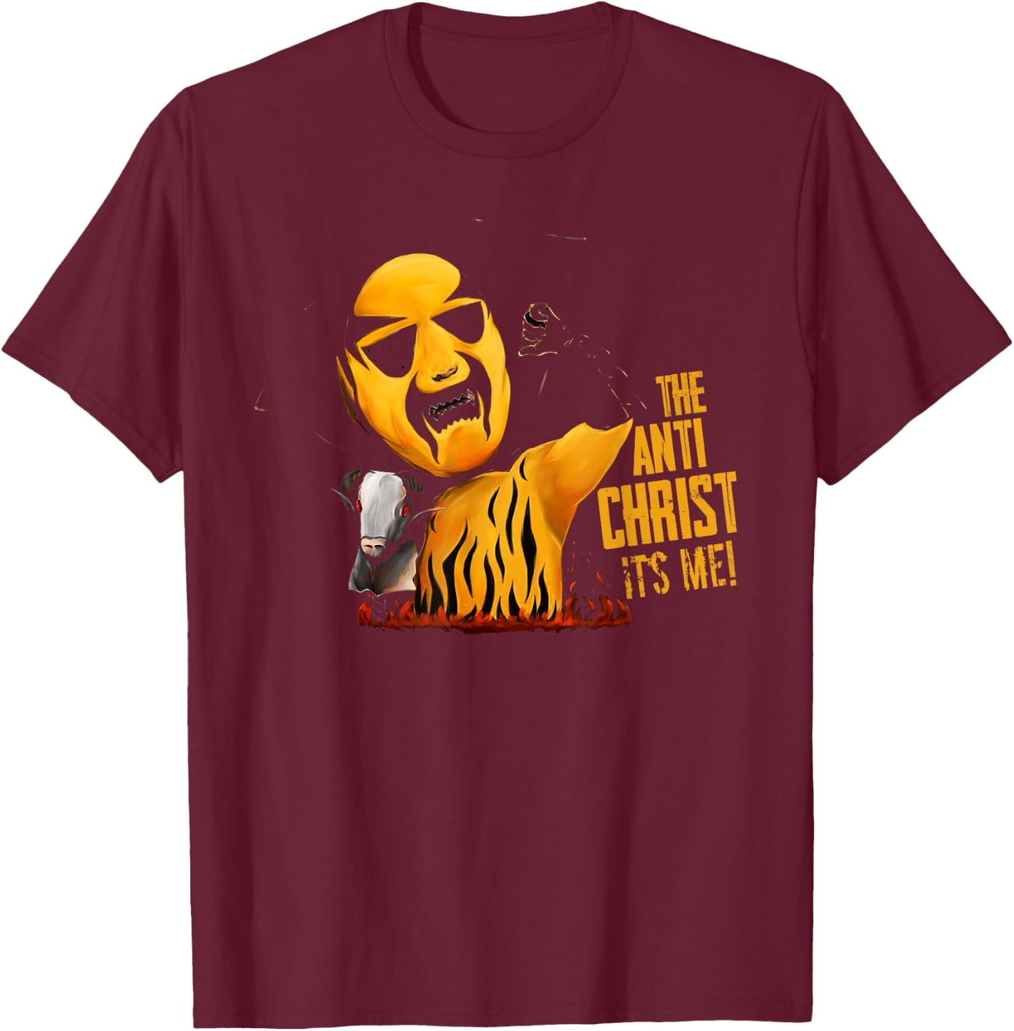 Lucha Libre Antichrist Luchador T Shirt T-Shirt - T-Shirt | Maroon