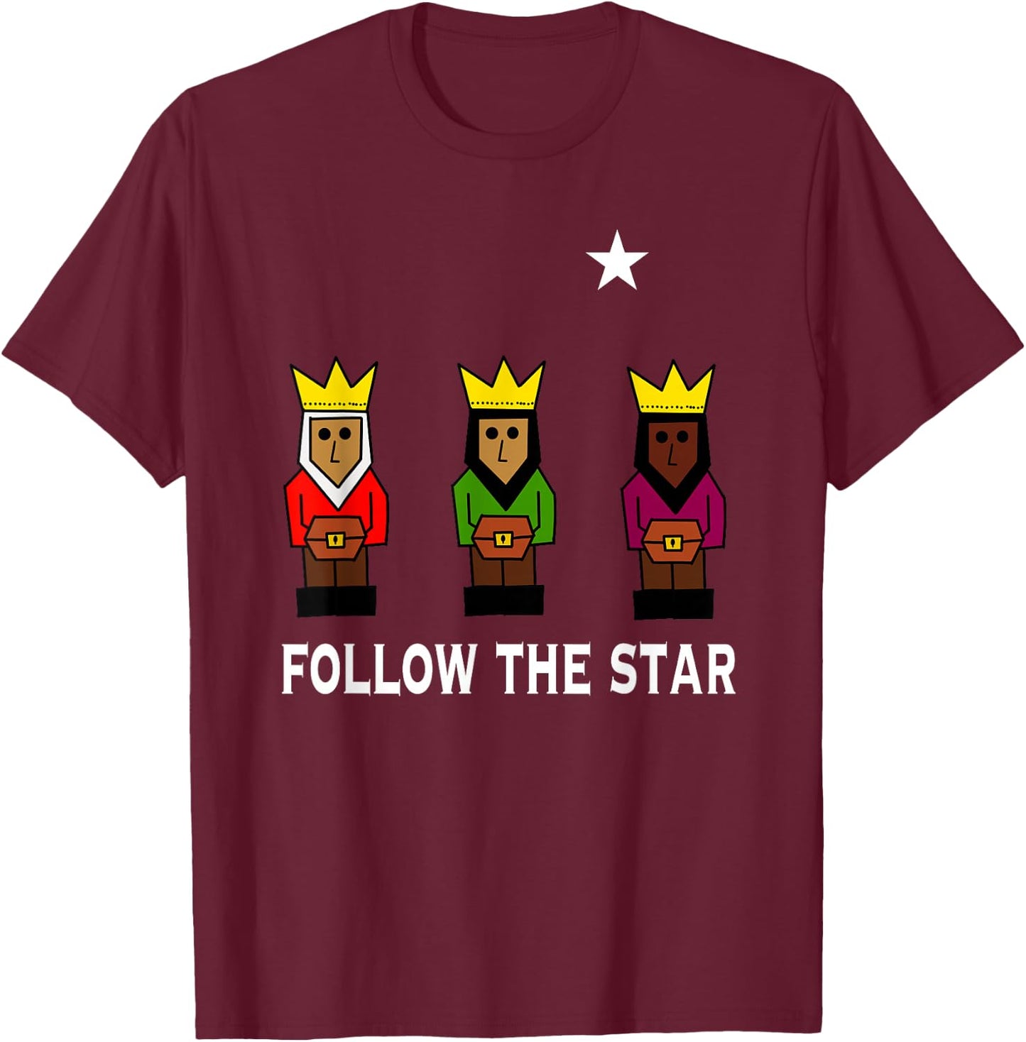 Follow the star tres reyes magos T-Shirt - T-Shirt | Maroon