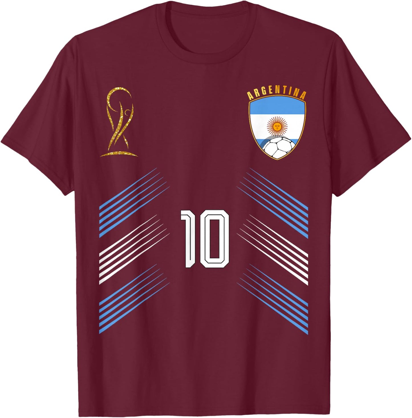 Argentina Flag Argentinian Pride Lovers Retro T-Shirt - T-Shirt | Maroon