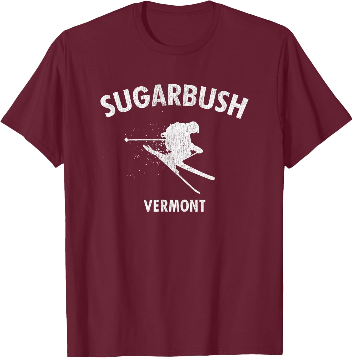 Sugarbush Skiing Vermont Ski T-Shirt - T-Shirt | Maroon