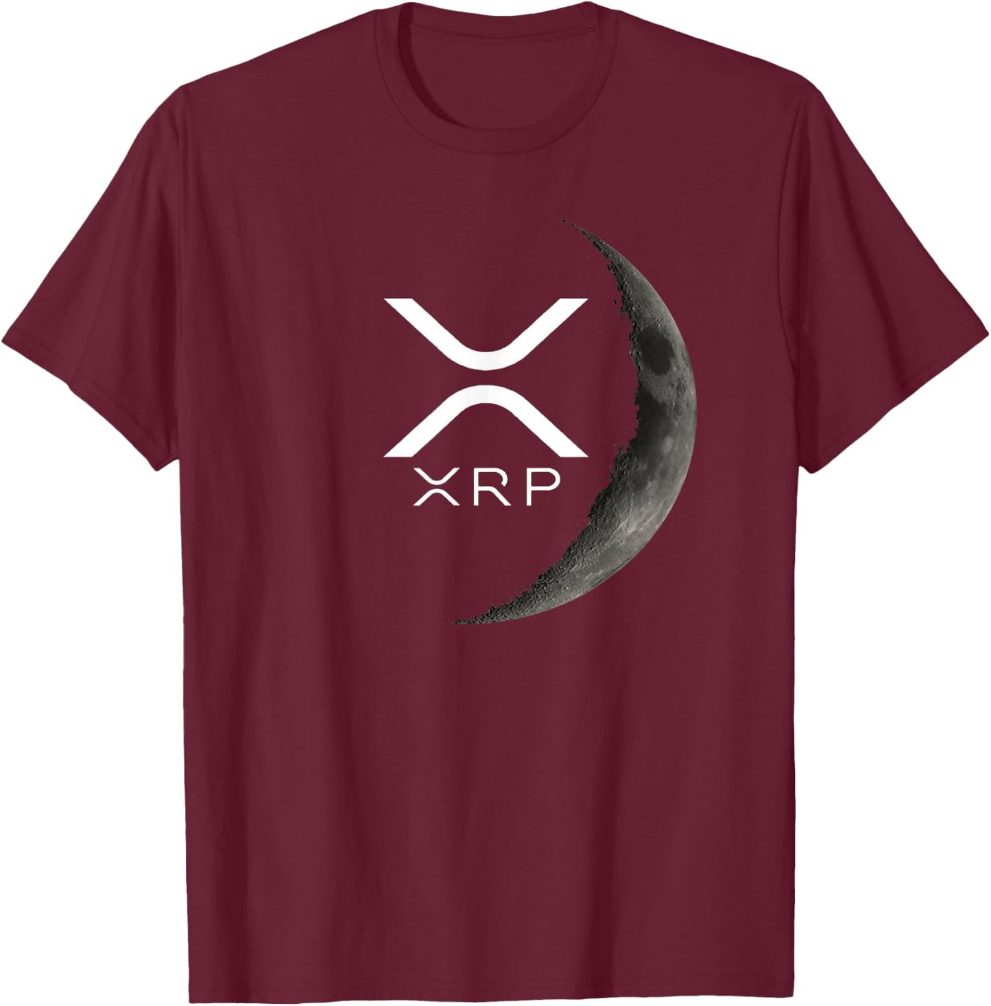 Ripple XRP Moon T-Shirt - T-Shirt | Maroon