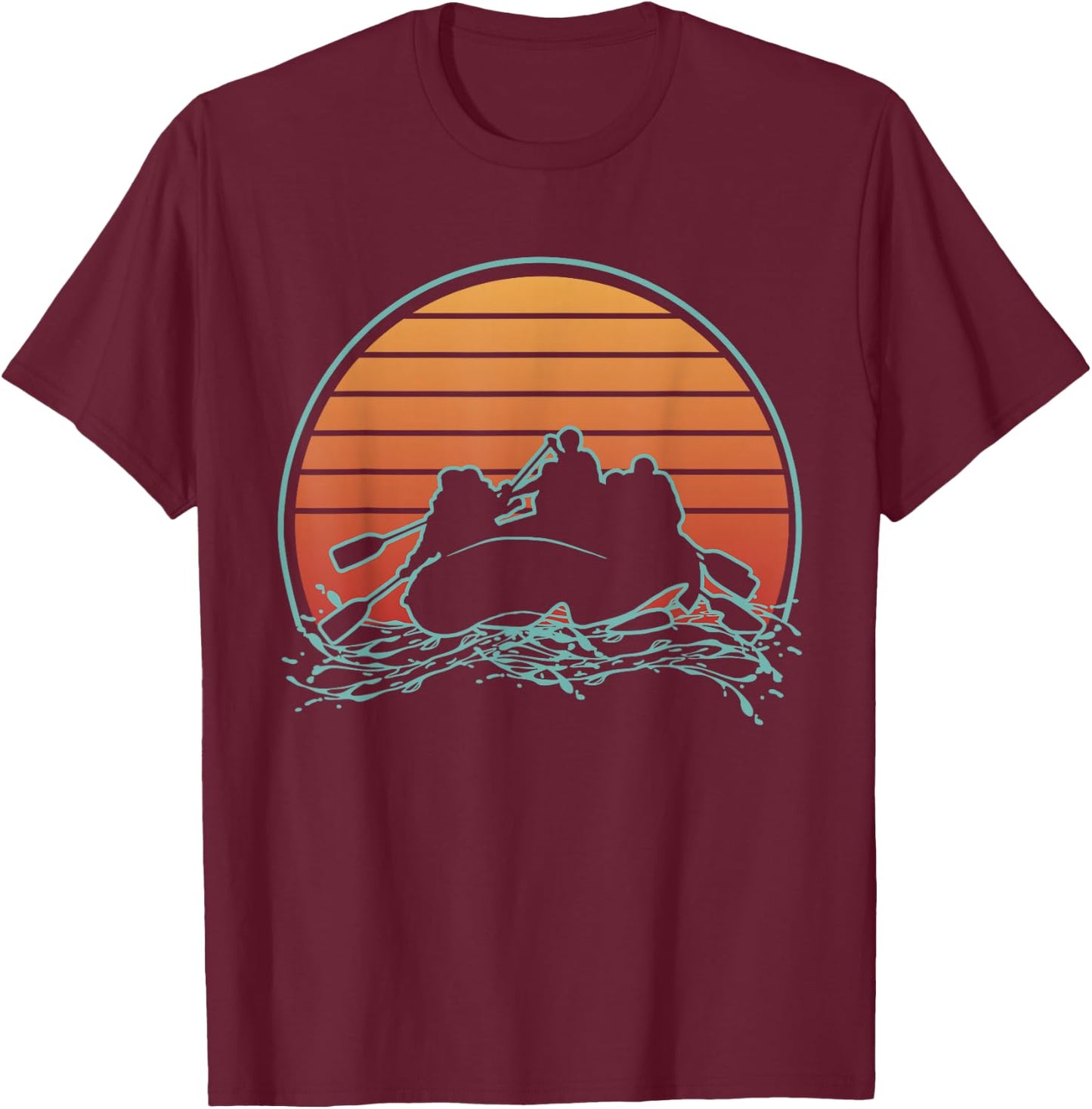 Retro Vintage Style White Water Rafting Rafters T-Shirt - T-Shirt | Maroon