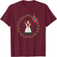 Bunad Norway Girl Costume Rosemaling Norwegian T-Shirt - T-Shirt | Maroon