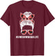 Cow Show Mama Life Cow Show Mom Cow Show Mother Messy Bun T-Shirt - T-Shirt | Maroon