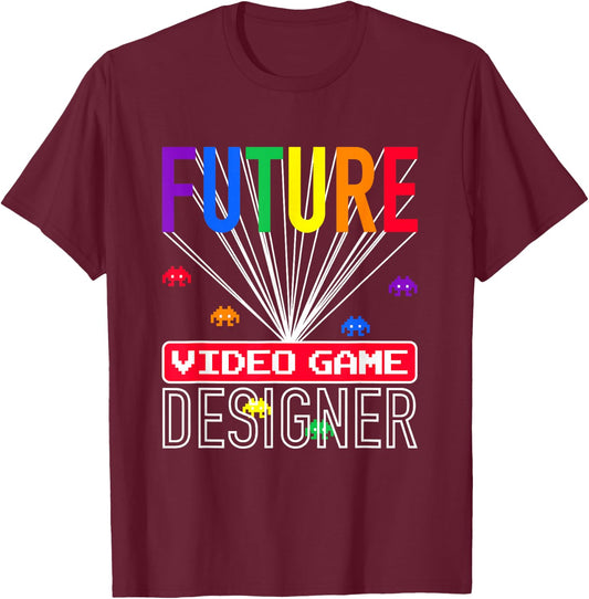 Video Game Shirt Future Video Game Designer Kids T-Shirt - T-Shirt | Maroon