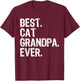 Best Cat Grandpa Ever Funny Cool T-Shirt - T-Shirt | Maroon