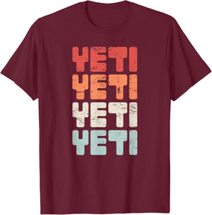 Retro Distressed YETI Bigfoot Vintage T-Shirt - T-Shirt | Maroon