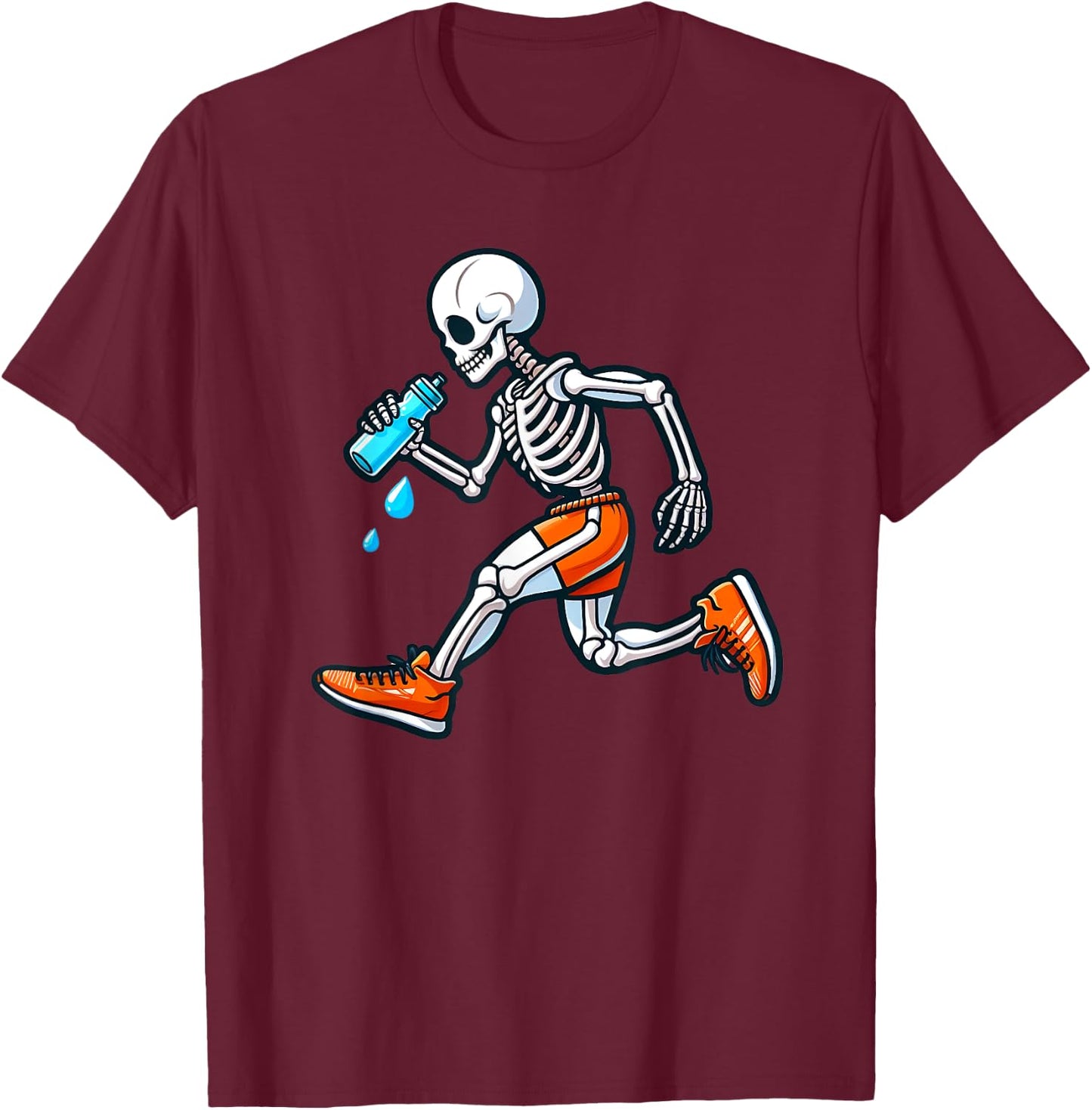 Running Skeleton Halloween Costume Spooky Runners Lover T-Shirt - T-Shirt | Maroon