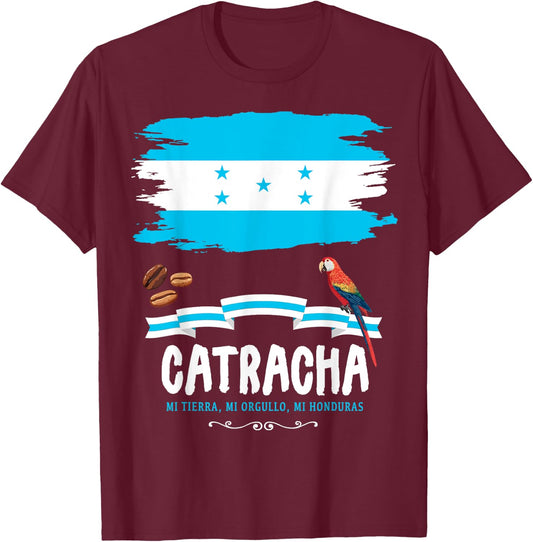Honduras Catracha Outfit Ideas & Honduran Flag T-Shirt - T-Shirt | Maroon