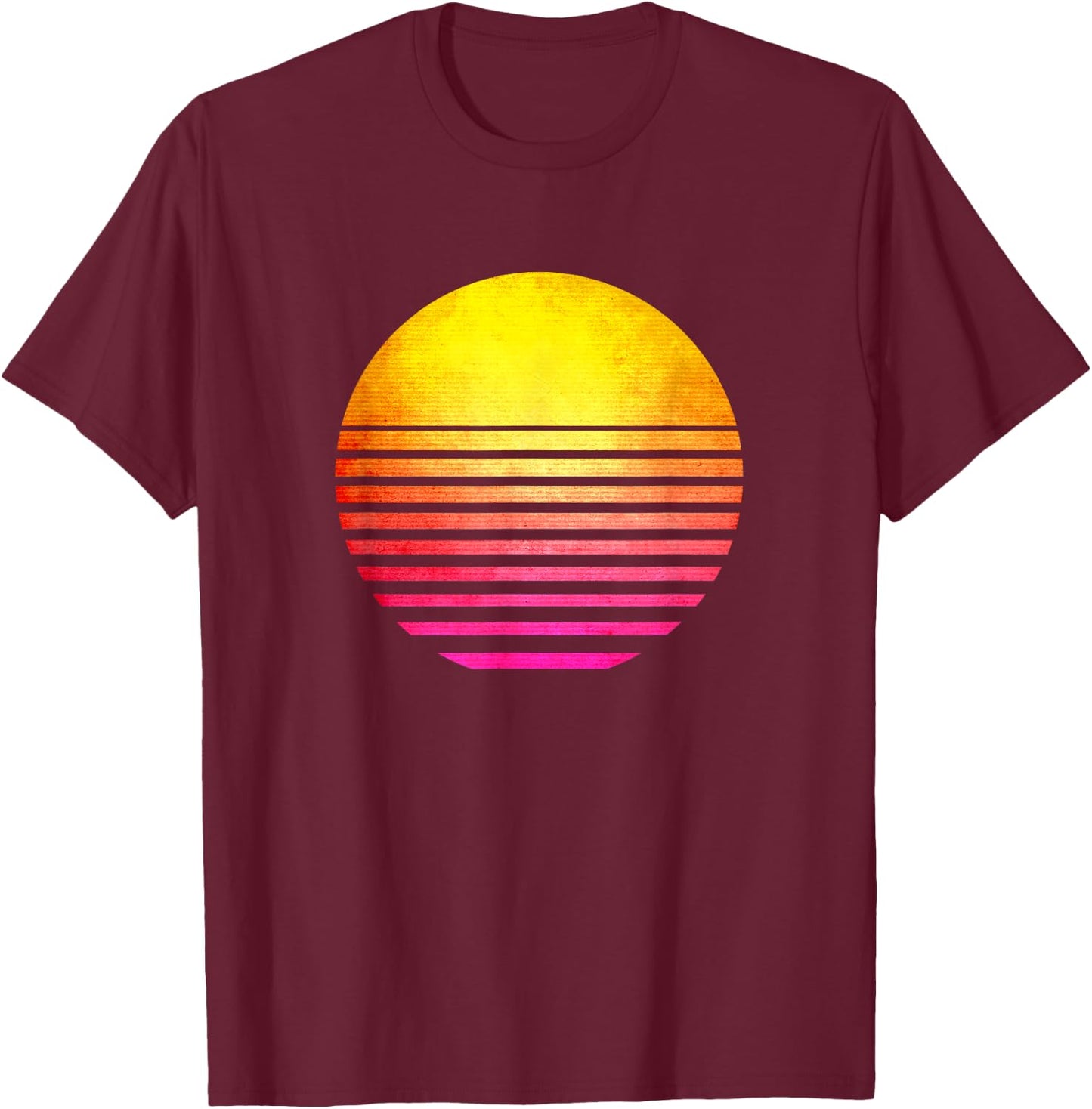 Retro Sun Outrun women, gym workout T-Shirt - T-Shirt | Maroon