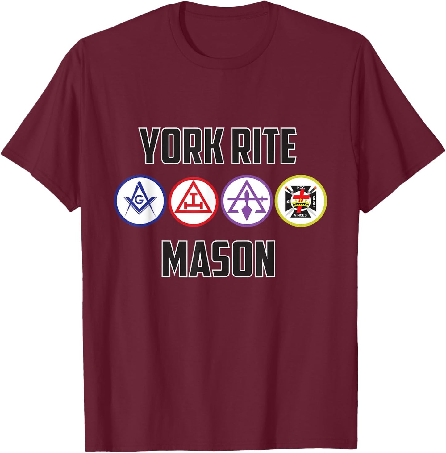 York Rite Mason T Shirt Masonic T-Shirt - T-Shirt | Maroon