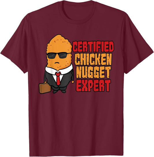 Certified Chicken Nugget Expert for Kids Boys Girls T-Shirt - T-Shirt | Maroon