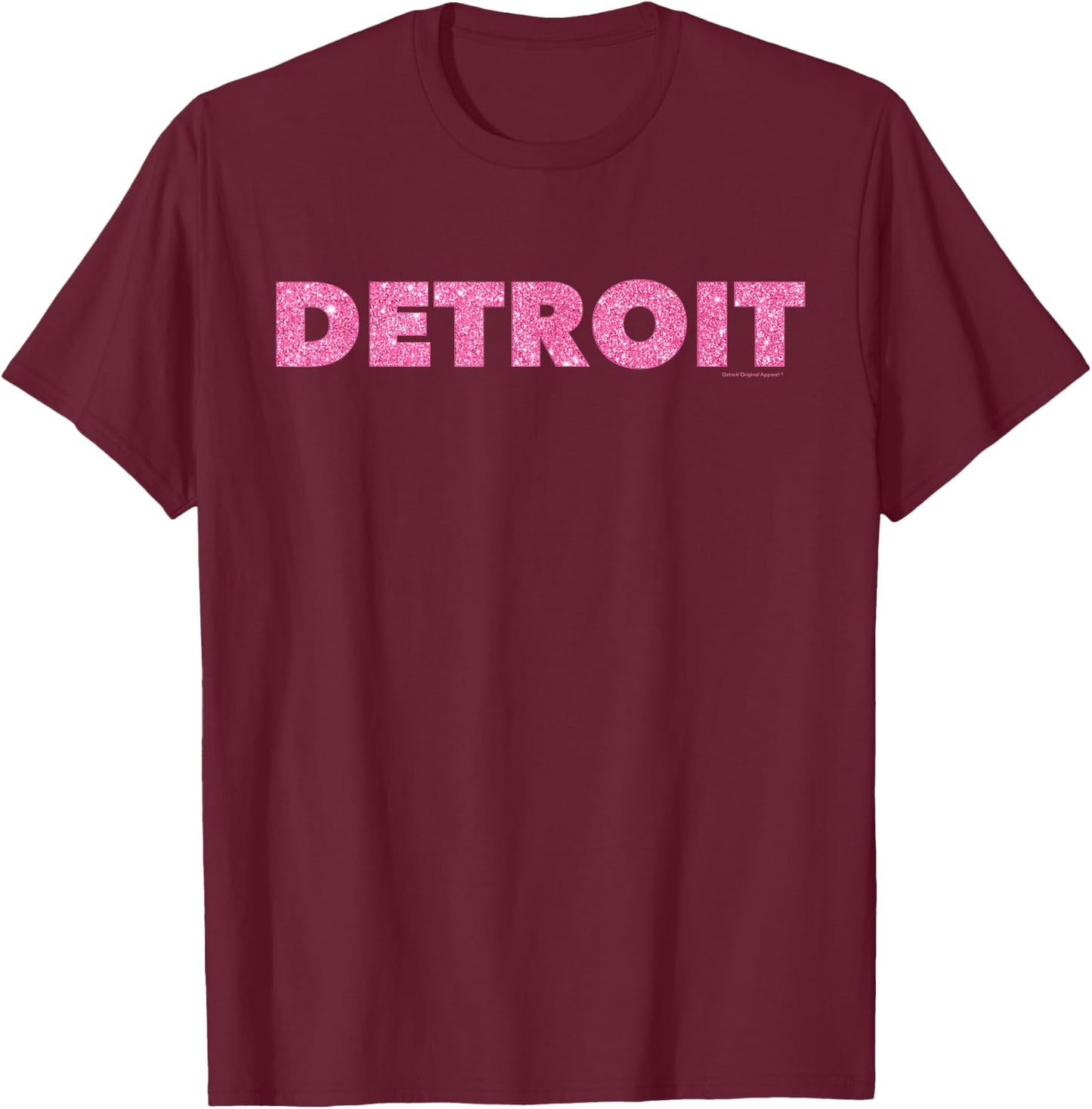 DETROIT PINK Shirt, Motor City Michigan T-Shirt - T-Shirt | Maroon