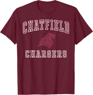 Chatfield Senior High School Chargers C1 T-Shirt - T-Shirt | Maroon