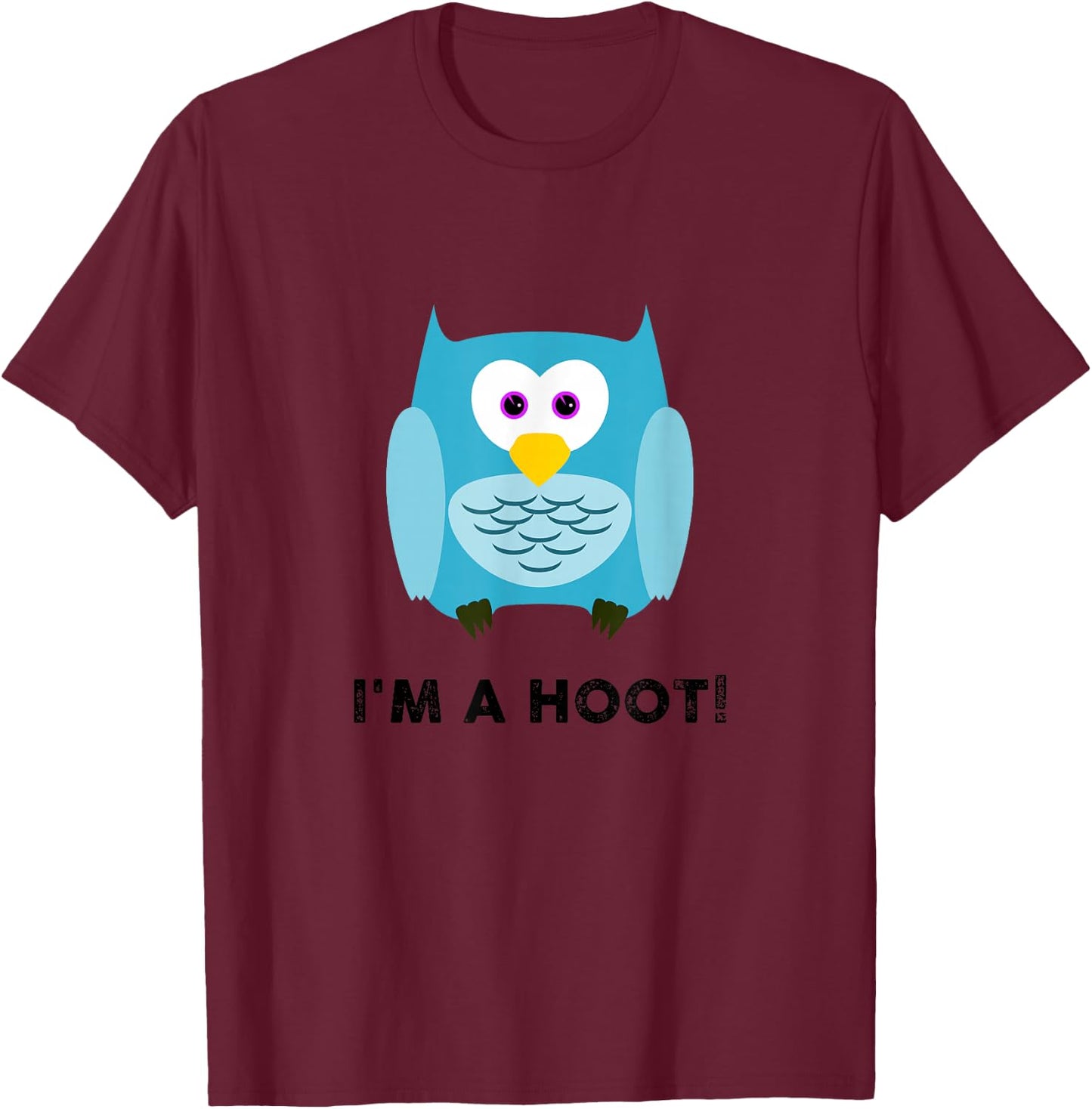 Owl I'm a Hoot Graphic Novelty T-Shirt - T-Shirt | Maroon