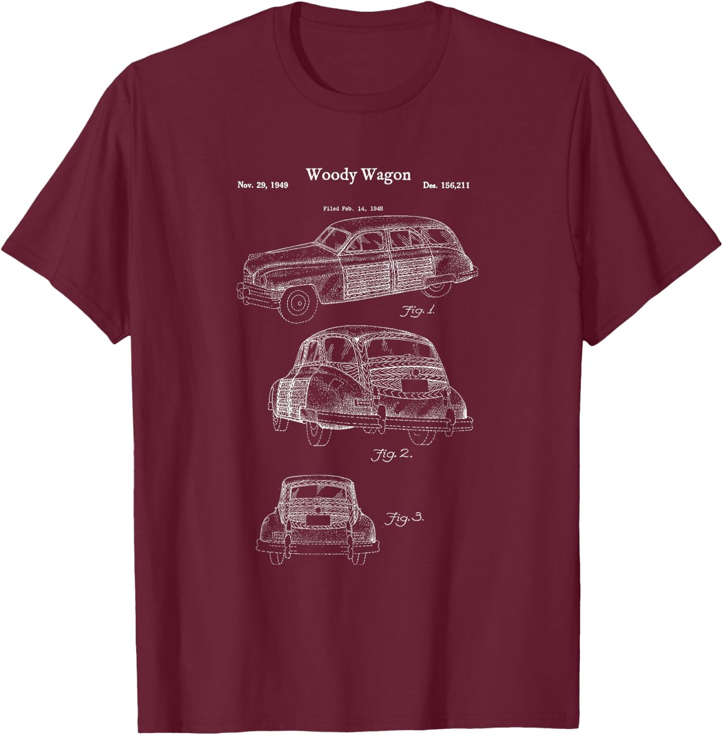 Vintage Woody Station Wagon Shirt - Woodie Automobile Car T-Shirt - T-Shirt | Maroon