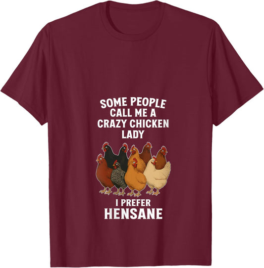Chicken Lovers, Punny, Hensane V-Neck T-Shirt - T-Shirt | Maroon