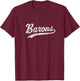 Barons T Shirt Vintage Sports Name Design T-Shirt - T-Shirt | Maroon
