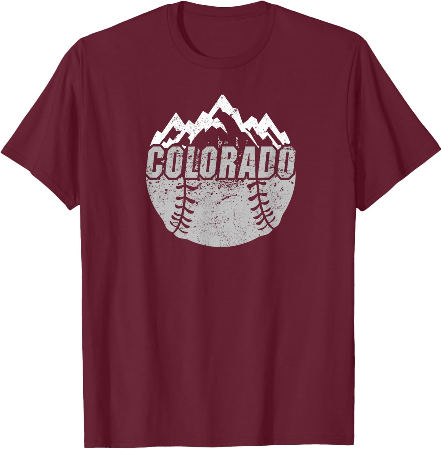 Colorado Baseball Rocky Mountains Design T-Shirt - T-Shirt | Maroon