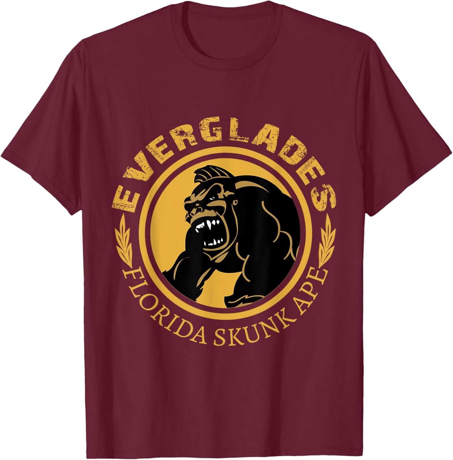 Everglades Florida Skunk Ape T-Shirt - T-Shirt | Maroon