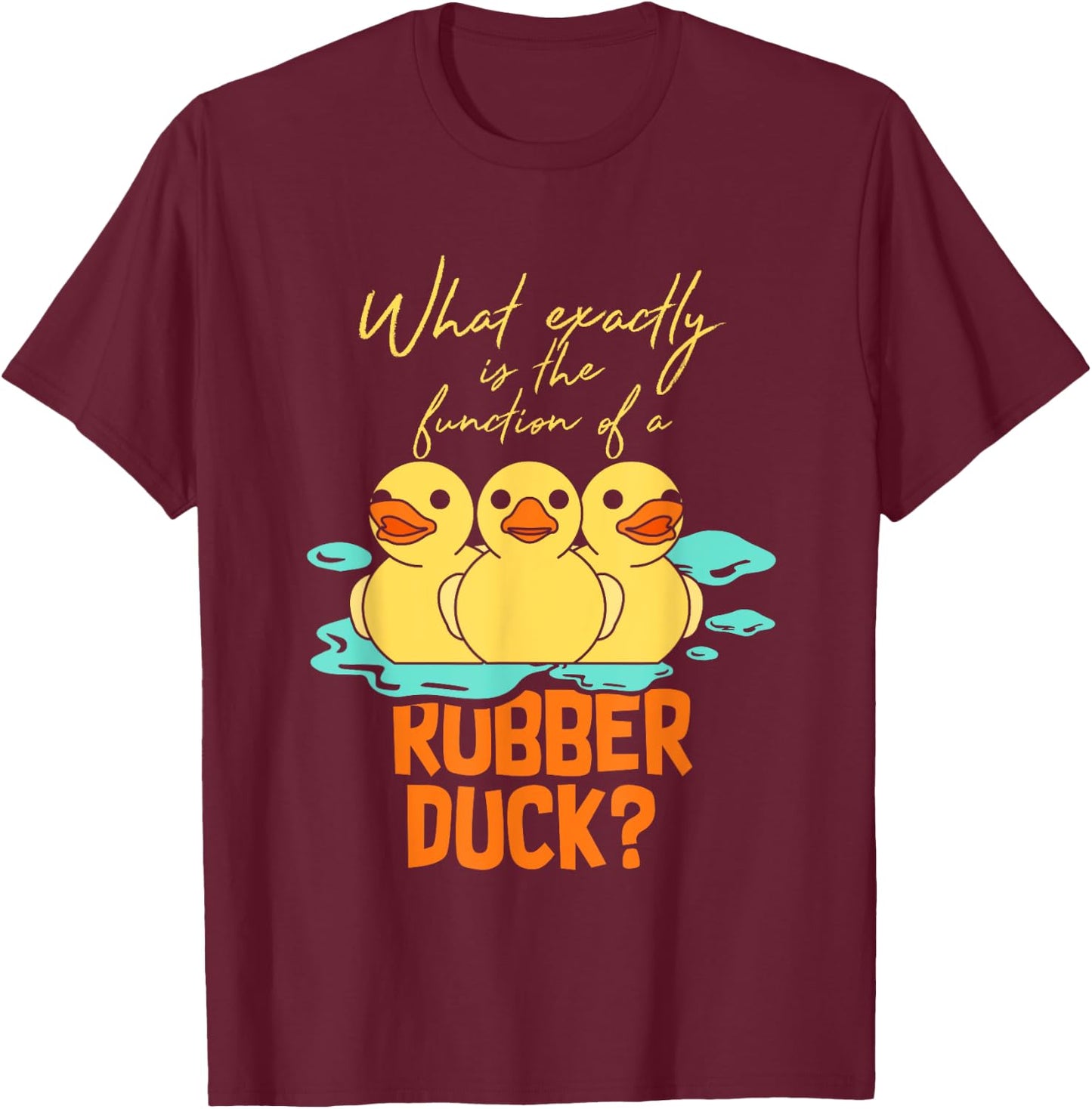 Rubber Duck Funny Animal Gift -Kids Black Small Classic Fit Short Sleeve T Back All Seasons T-Shirt - T-Shirt | Maroon