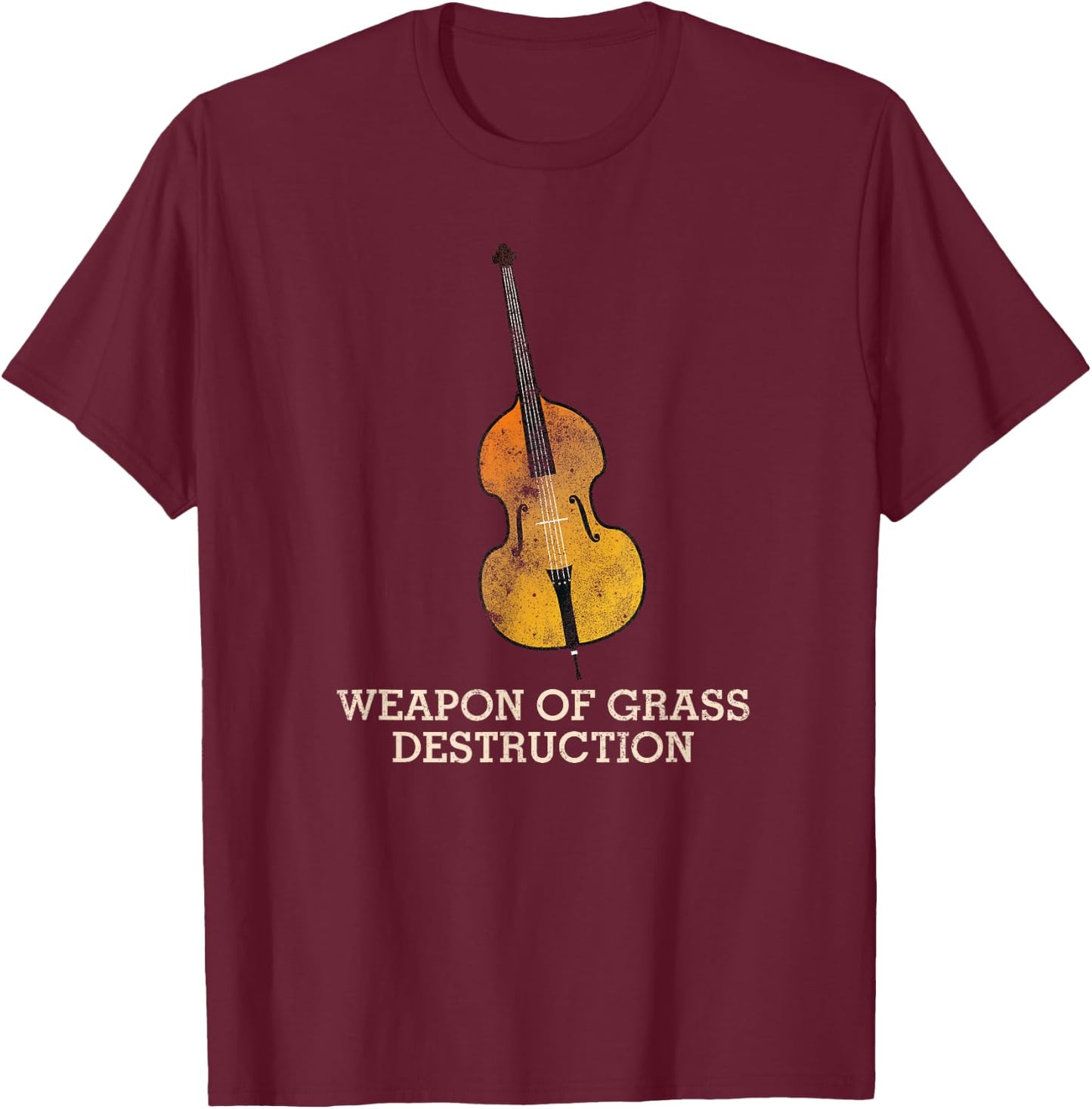 Funny Bluegrass Upright Bass Shirt T-Shirt - T-Shirt | Maroon