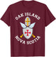 Oak Island Nova Scotia Shield and Helmet T-Shirt - T-Shirt | Maroon