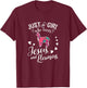 Just A Girl Who Loves Jesus And Llamas T Shirt Farmer Lover T-Shirt - T-Shirt | Maroon