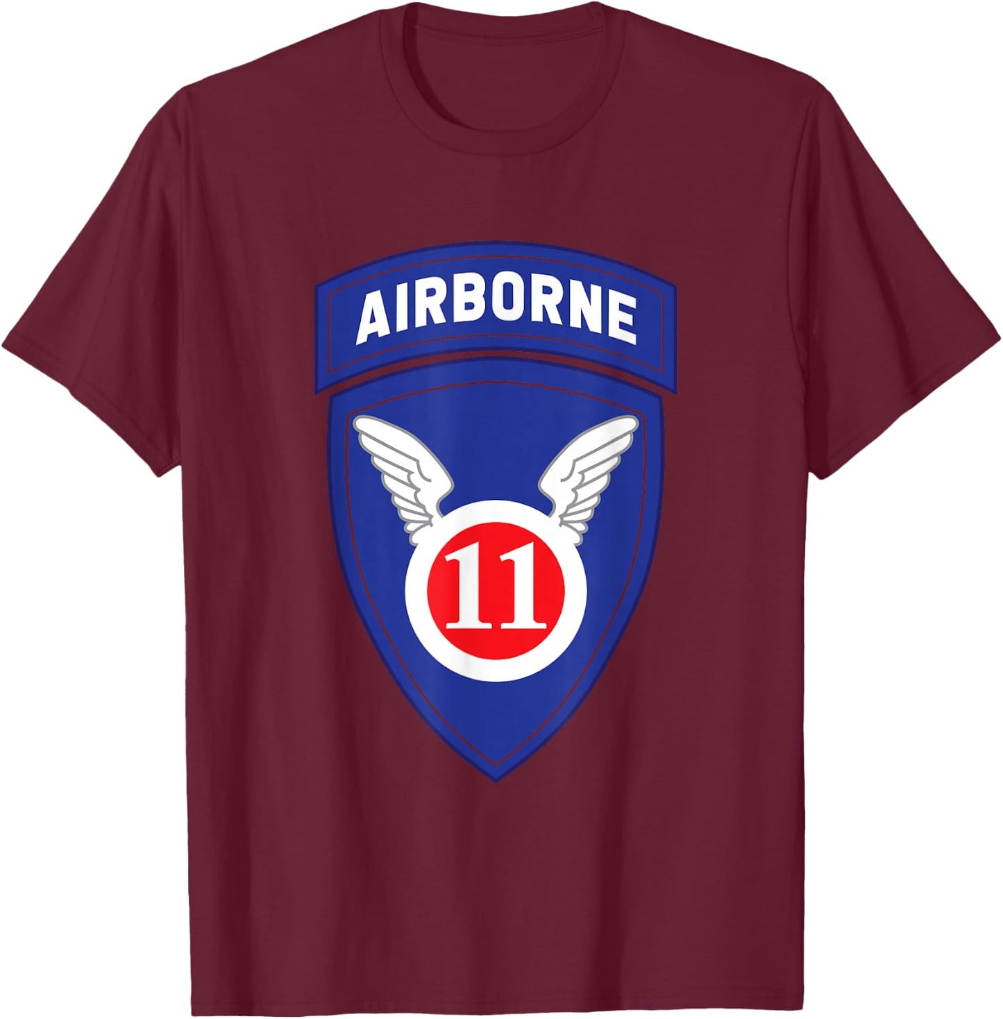 11th Airborne Division Patch T-Shirt - T-Shirt | Maroon