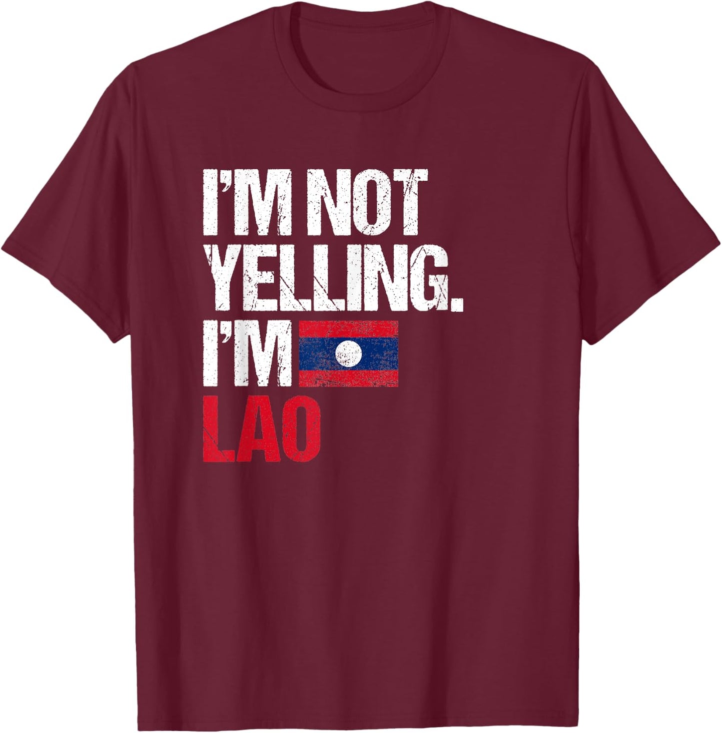 Retro Laos Apparel -Adults Lao Heritage Women, Girls Black Small Classic Fit Short Sleeve T-Shirt - T-Shirt | Maroon