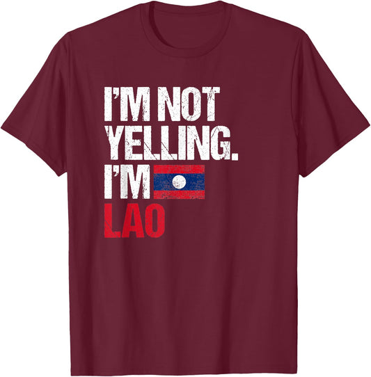Retro Laos Apparel -Adults Lao Heritage Women, Girls Black Small Classic Fit Short Sleeve T-Shirt - T-Shirt | Maroon
