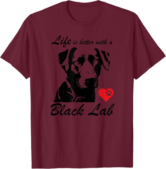 Black Lab Dog Face K9 I Love My Black Lab Dog Lovers Gift Men Women Kids T-Shirt - T-Shirt | Maroon
