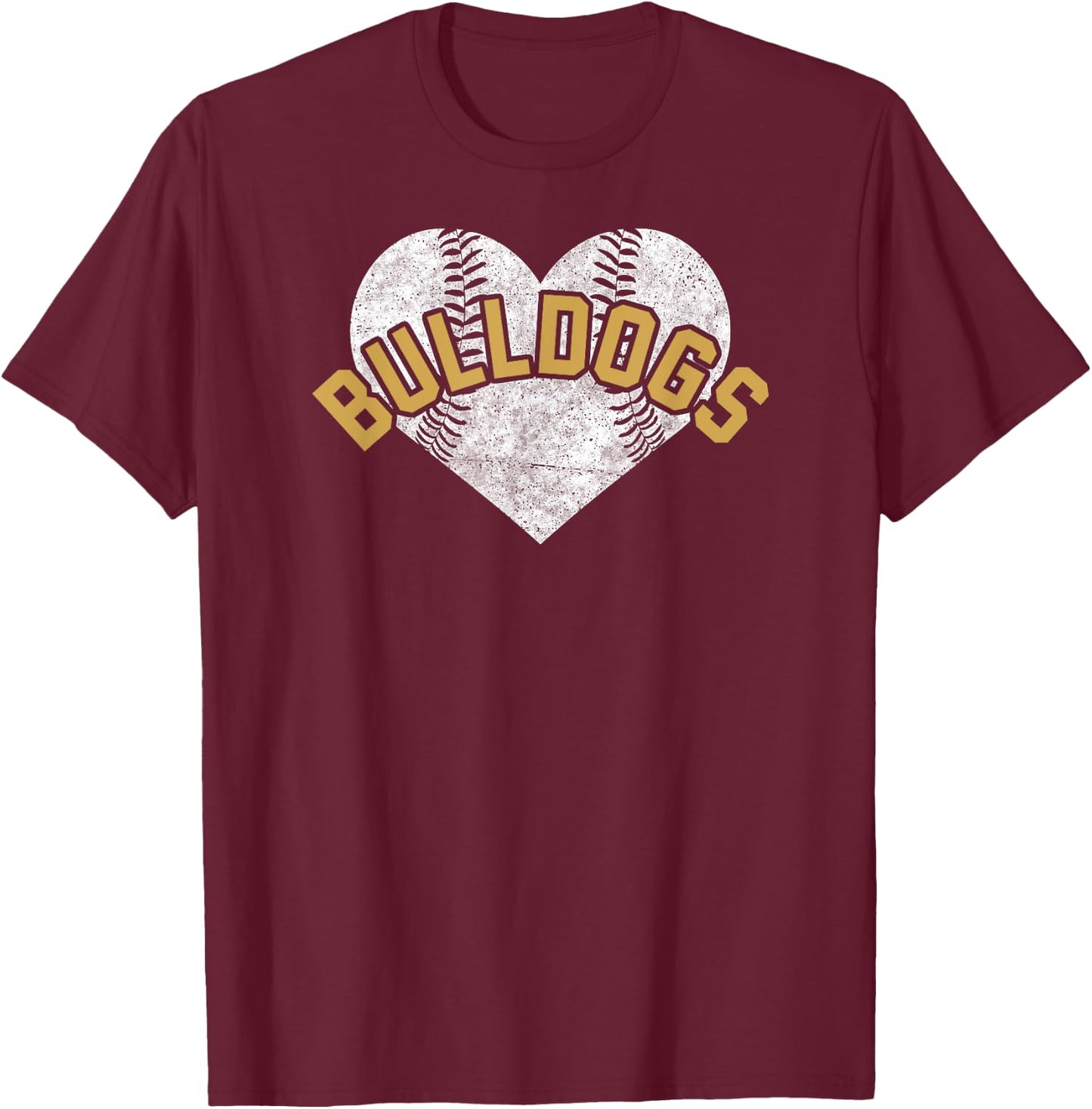 Bulldogs Baseball Softball Shirt High School Team Mascot Mom T-Shirt - T-Shirt | Maroon