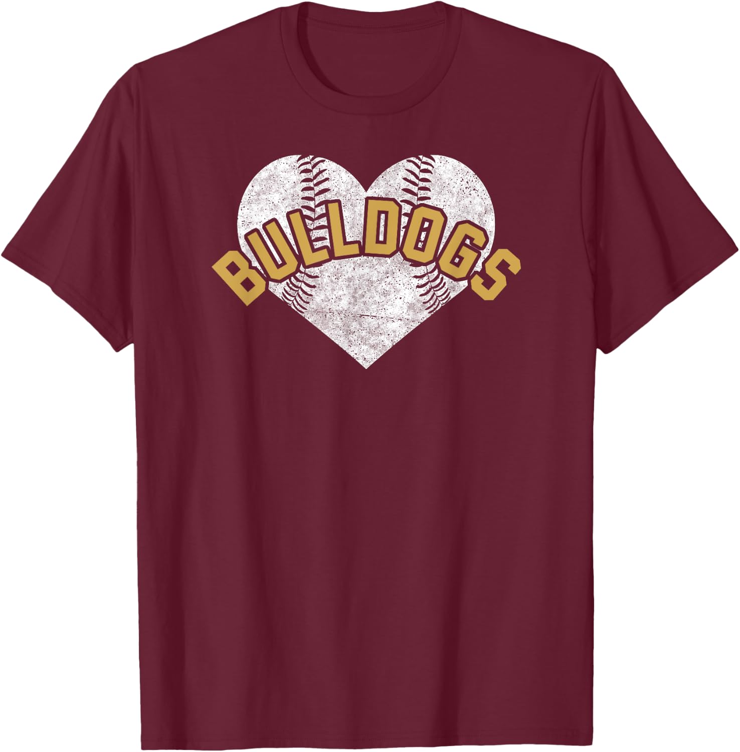 Bulldogs Baseball Softball Shirt High School Team Mascot Mom T-Shirt - T-Shirt | Maroon