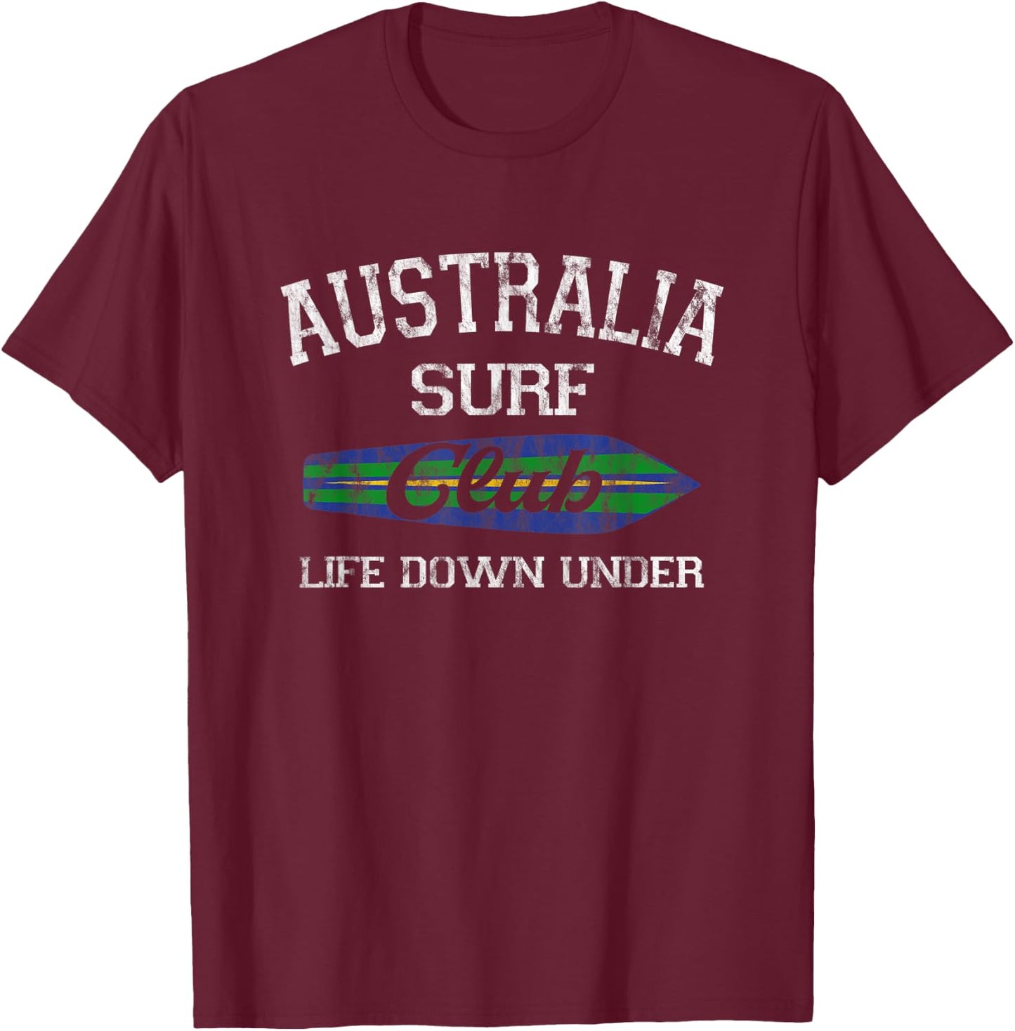 Australia Surf Club Design Vintage Retro Surfing Beach Men Women Kids T-Shirt - T-Shirt | Maroon