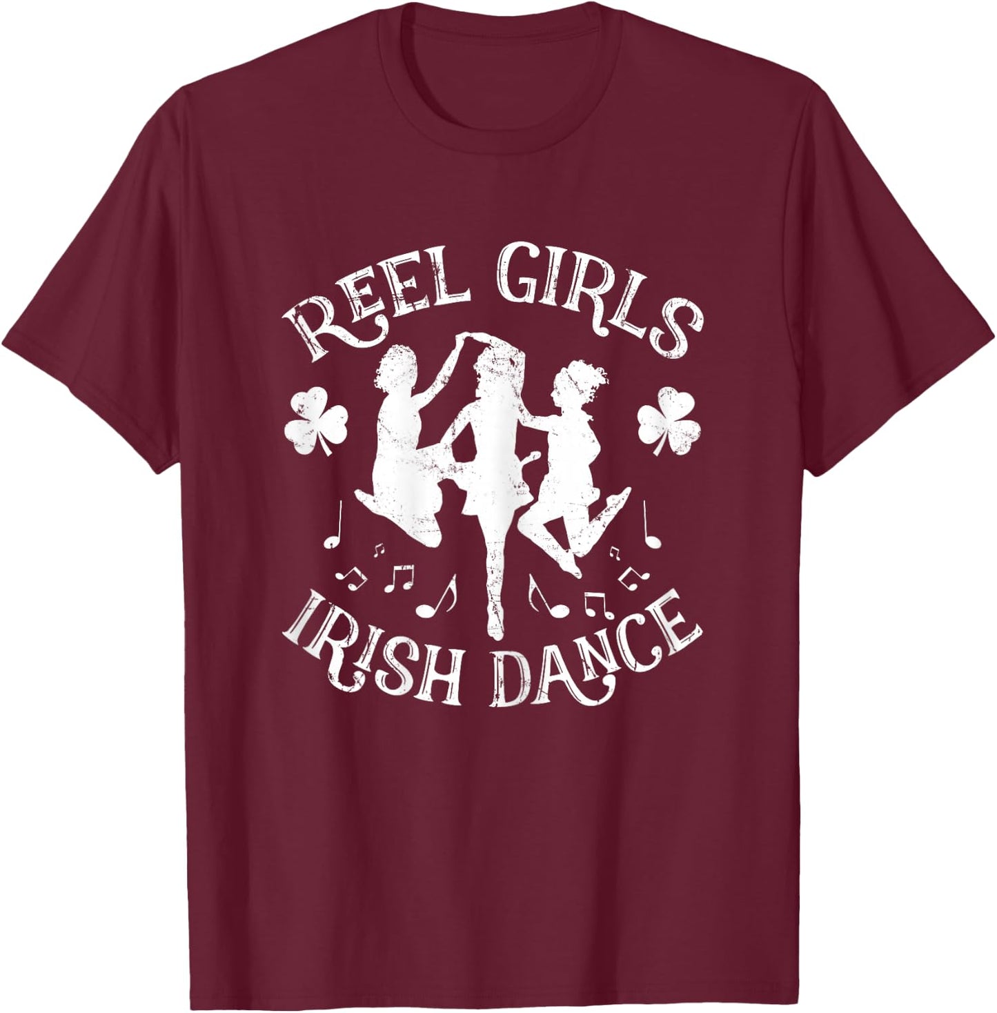 St Patricks Day Reel Girls Irish Dance Green T-Shirt - T-Shirt | Maroon