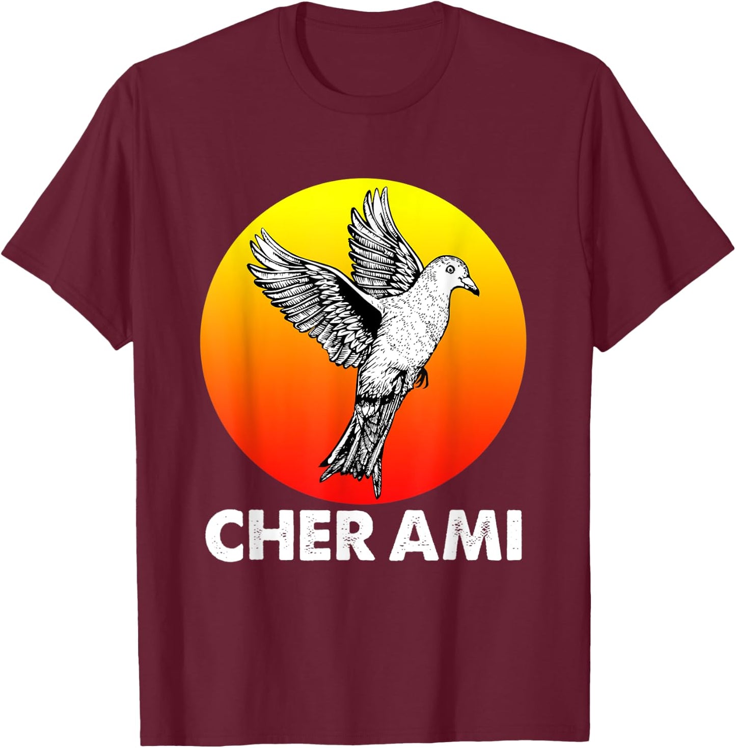 Cher Ami World War Hero Carrier Pigeon T-Shirt - T-Shirt | Maroon