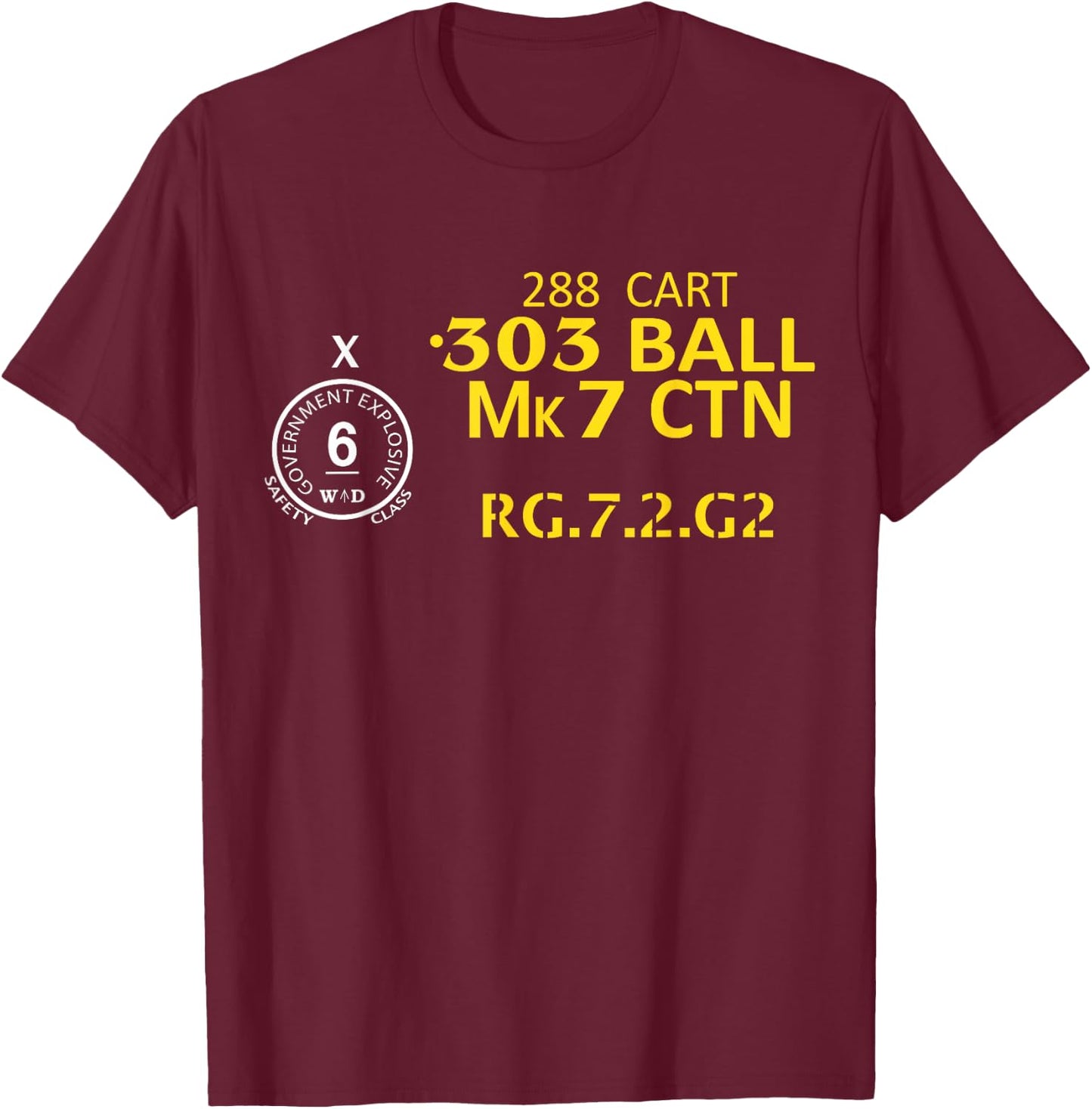 British Army 303 Ammo Crate Shirt T-Shirt - T-Shirt | Maroon