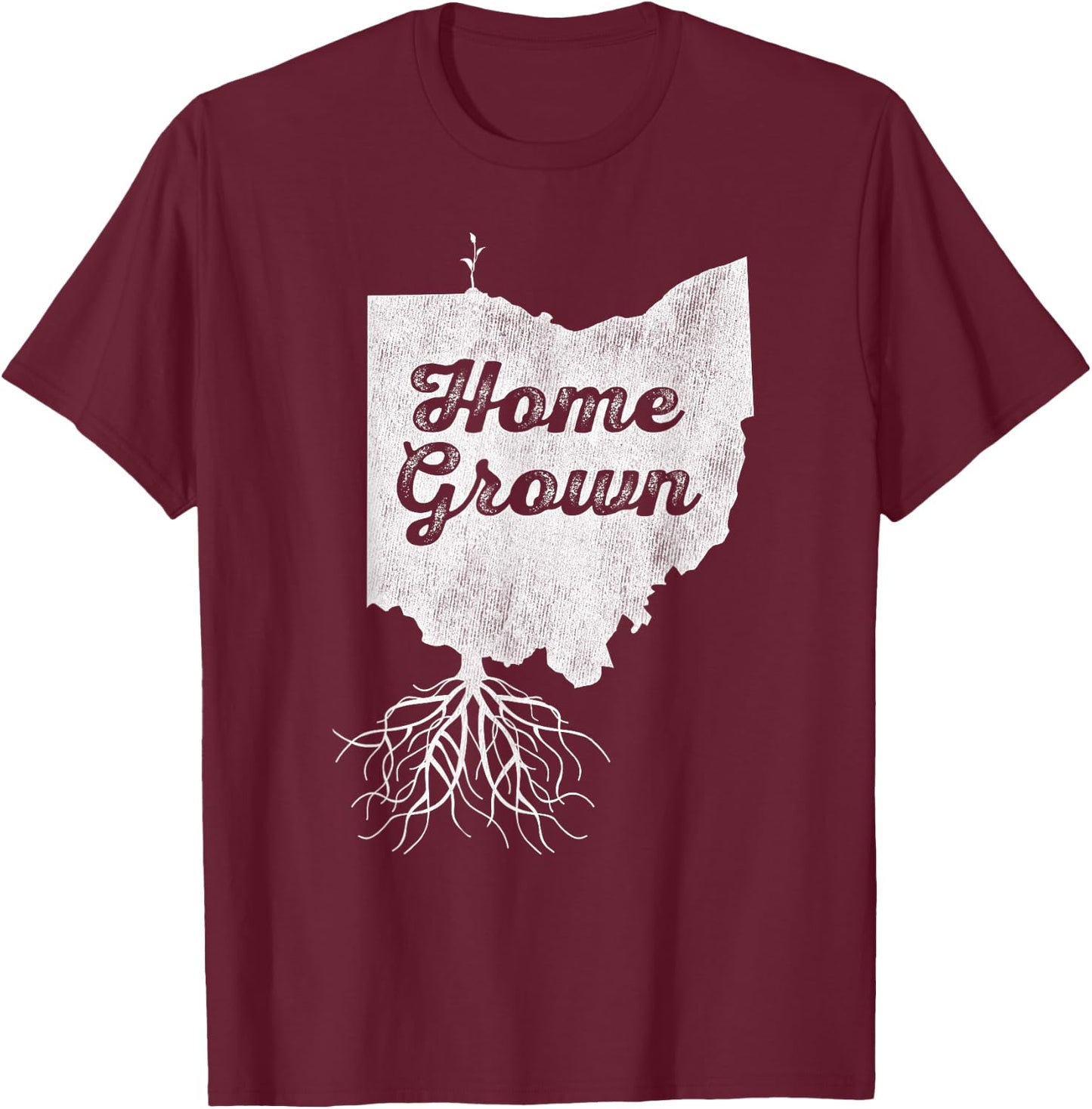 Ohio T Shirt Home Grown Roots OH State Pride T-Shirt - T-Shirt | Maroon
