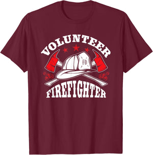 Firefighter Volunteer Vintage Fire Department Fireman Gifts T-Shirt - T-Shirt | Maroon
