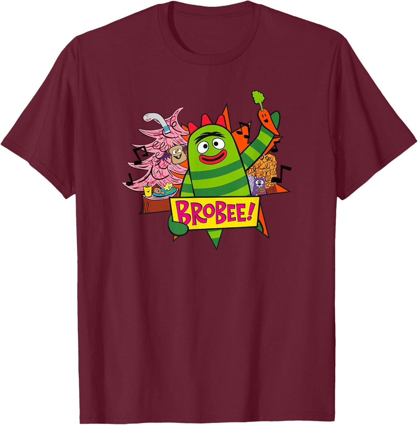 Yo Gabba Gabba - Classic Brobee 01 T-Shirt - T-Shirt | Maroon
