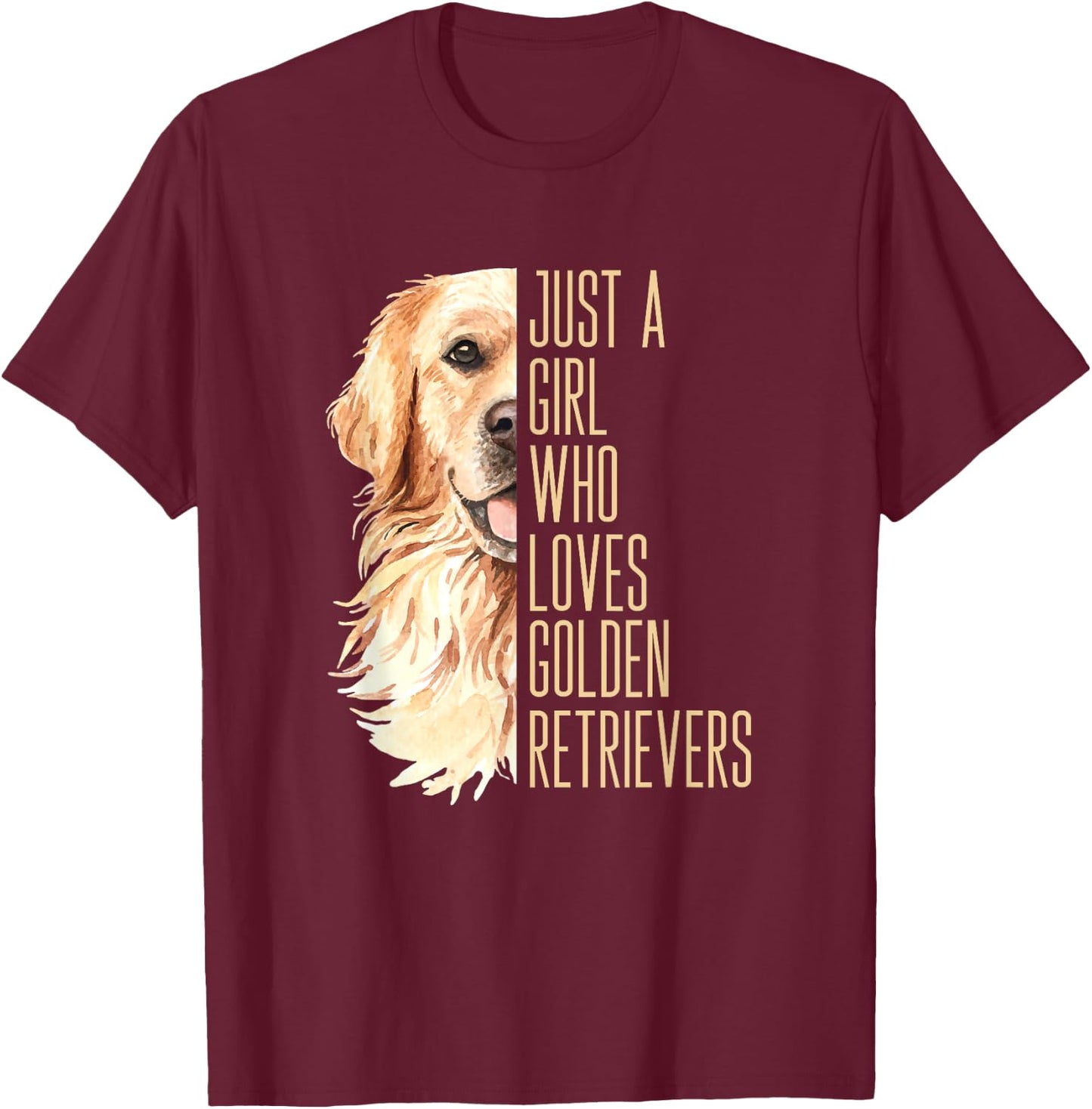 Golden Retriever Lover Design for Dog Enthusiasts T-Shirt - T-Shirt | Maroon