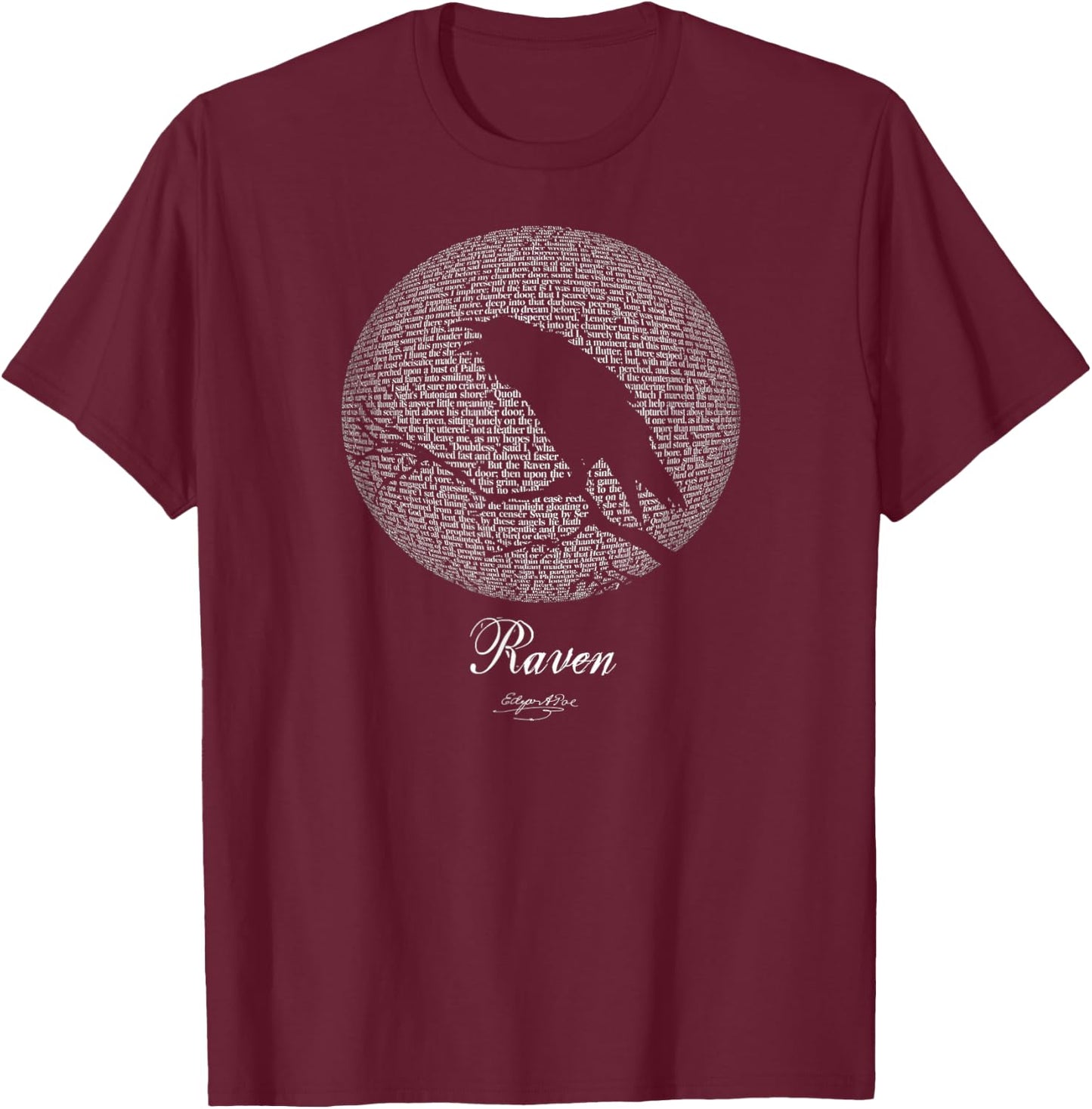 Edgar Allan Poe T Shirt Gothic Tales of Poe Gif for Readers T-Shirt - T-Shirt | Maroon