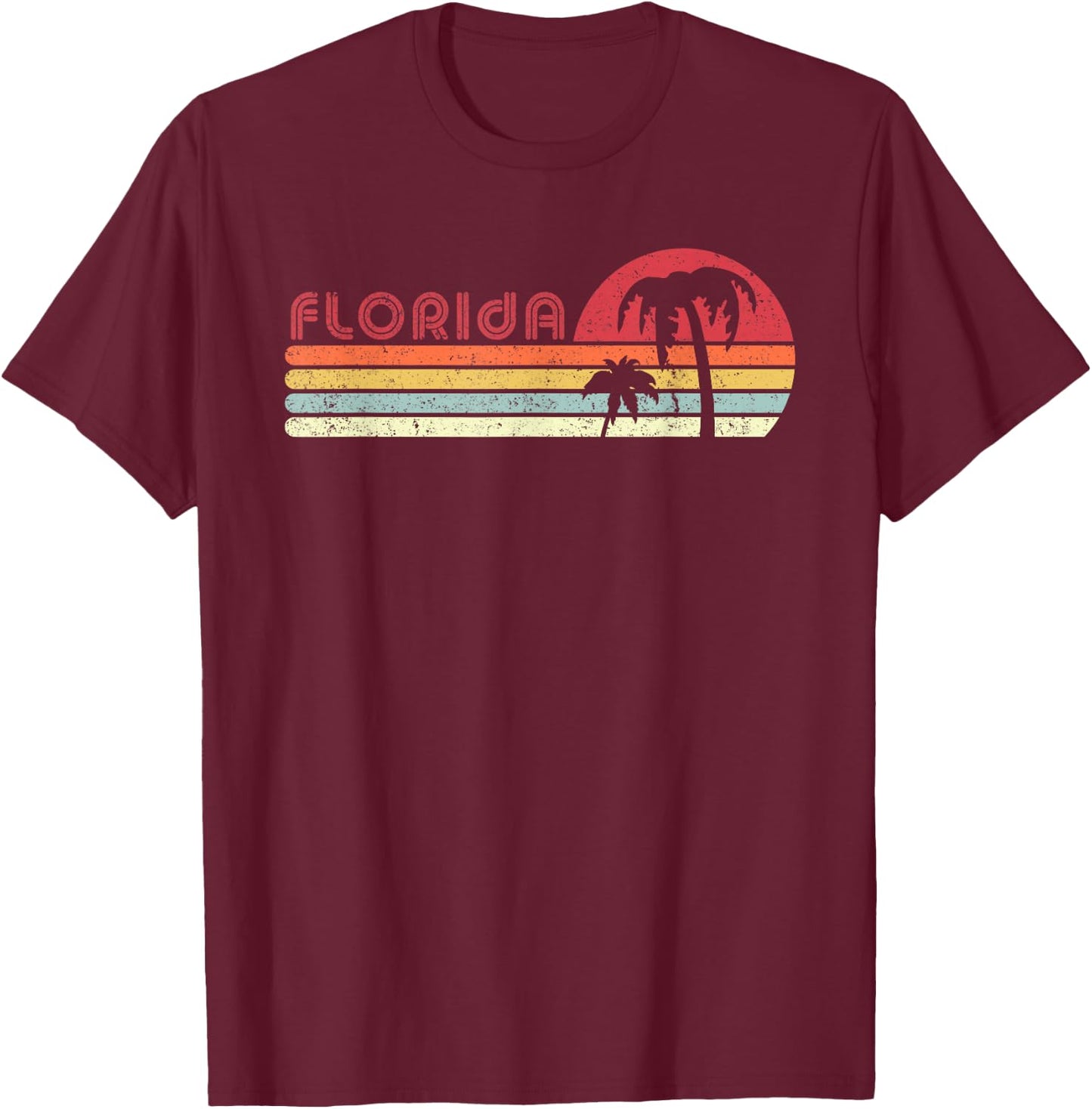 Florida Shirt. Retro Style FL, USA T-Shirt - T-Shirt | Maroon