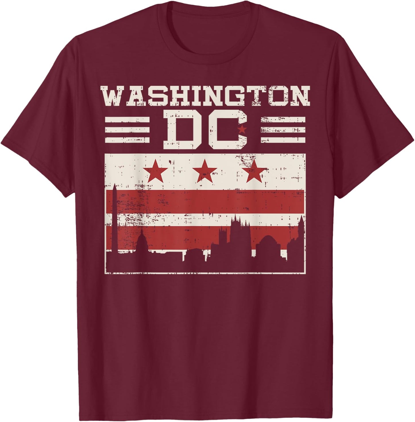 Fun Washington DC Com-ic Style Gift Design Idea T-Shirt - T-Shirt | Maroon