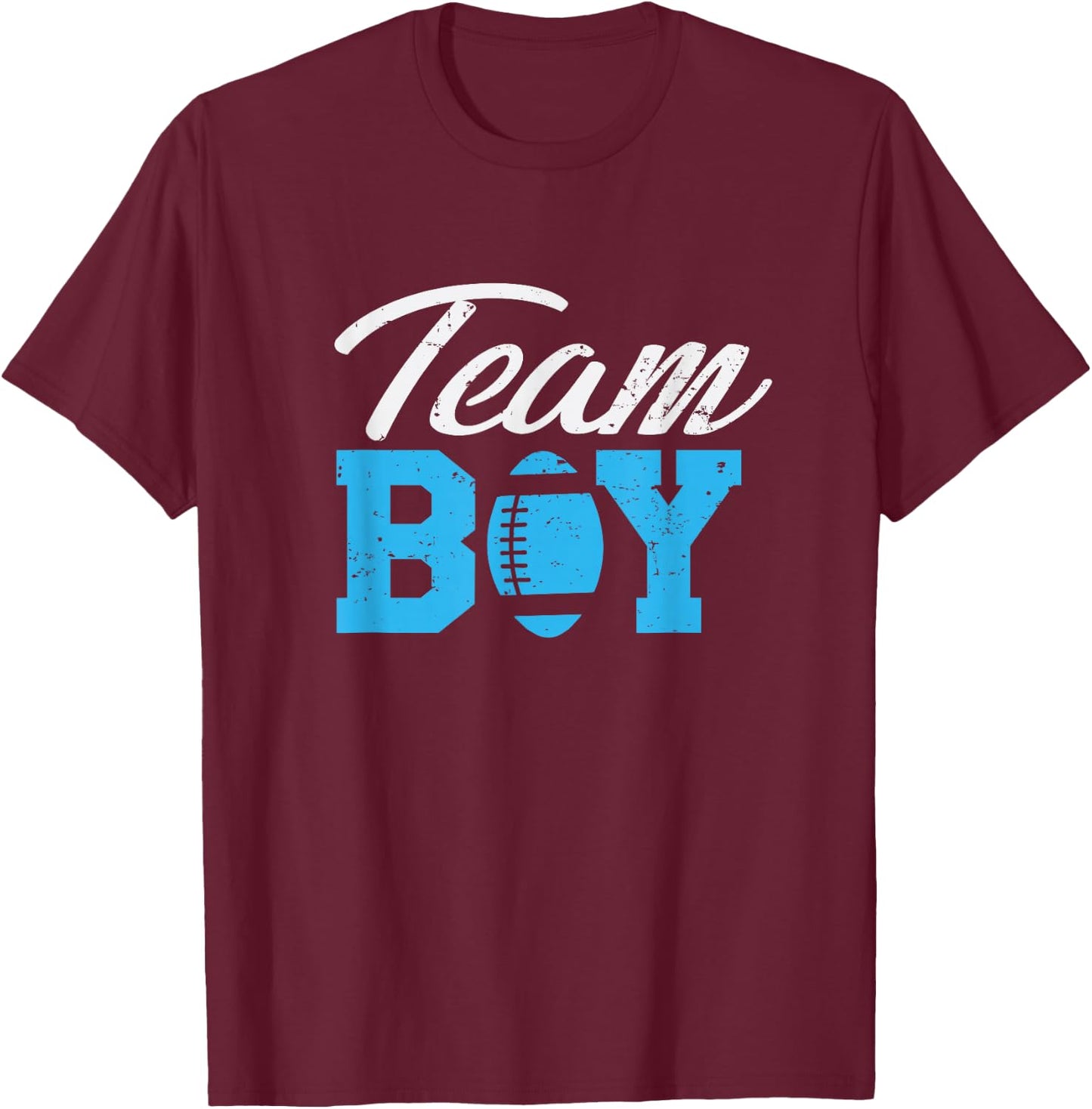Team Boy Gender Reveal Shirts Graphic Football Gift T-Shirt - T-Shirt | Maroon