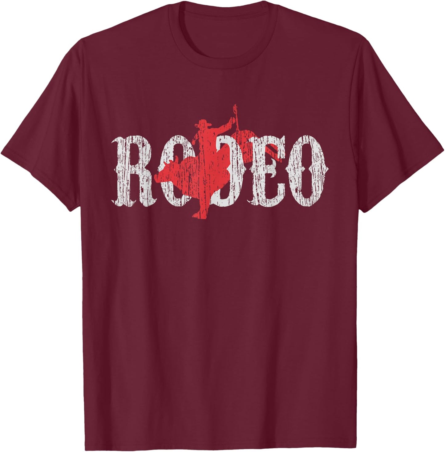 Bull Riding Rodeo Western Country Vintage Shirt T-Shirt - T-Shirt | Maroon