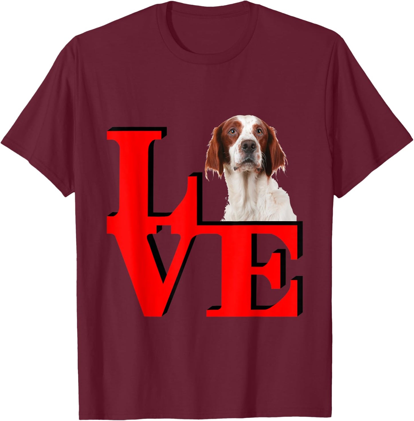 My Red and White Irish Setter Love Park T-Shirt - T-Shirt | Maroon
