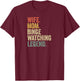 Binge Watching Funny Mom Gift Vintage TV Show T-Shirt - T-Shirt | Maroon